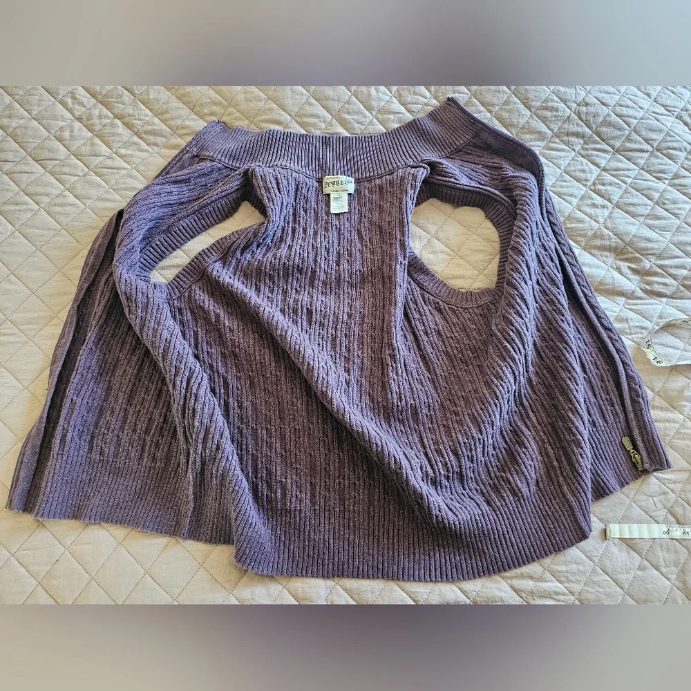 Pendleton Unisex Soft‎ Purple Cotton Preppy Cable Knit Full Zip Vest Sz XL